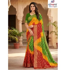 Sari en coton Ajmera Suti de Ajmera Fashion Limited, mode ethnique, élégant, doux, imprimé, traditionnel, pour femmes, pour fêtes, Diwali, mariages - Product Image 2