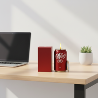 Bougie parfumée à la soda - Design mignon et amusant, parfum cerise, longue durée de combustion, cire de soja, cadeau original pour les fans