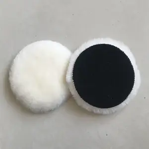 Wool Polishing Pad 2/3 Inch Soft Sheepskin Buffing Pads With Hook And Loop Back Wool Cutting Pad For Car Furniture Glass