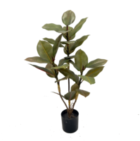 Plante artificielle en caoutchouc de 80 cm, aspect réaliste, faux ficus vert, vente en gros OEM directe d'usine pour la décoration intérieure de la maison et du bureau