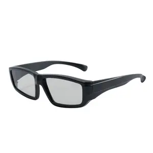 Gafas polarizadas de plástico para cine en casa, lentes polarizadas circulares para TV en 3D, color negro, Unisex