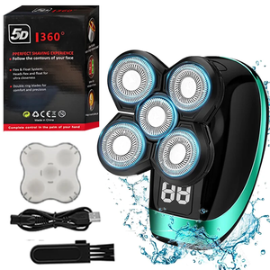 Set de Belleza Profesional 5 en 1, Afeitadora Eléctrica Impermeable para Cara y Cuerpo, Afeitadora Eléctrica Recargable con Pantalla LCD para Hombres, Afeitadora para Cabeza Calva - Product Image 2