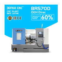 Tour à lit incliné CNC de haute précision BR570D avec une précision de positionnement de ±0,05 mm pour la fabrication de composants de précision