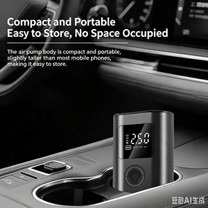 Tire Inflator with Gauge Compact Car <b>Air</b> <b>Pump</b> for Drivers, Portable Emergency Tire <b>Pump</b> for Roadside Emergencies - Product Image 2