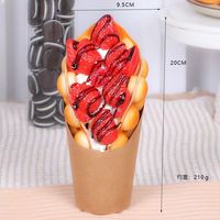 Faux oeuf HK crème glacée donut fruit avec gaufre affichage de nourriture artificielle décoration de la maison support personnalisé