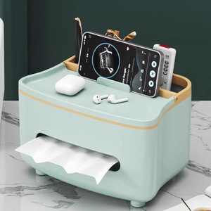 Distributeur de serviettes en plastique moderne avec étui de rangement Organisateur de <span class=keywords><strong>papier</strong></span> hygiénique Support <span class=keywords><strong>pour</strong></span> téléphone portable <span class=keywords><strong>pour</strong></span> voitures - Product Image 2