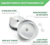 Kit complet de fermentation en verre écologique 32 oz, 2 pots à airlock industriels, poids en acier inoxydable pour choucroute, kimchi, cornichons