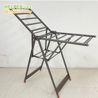 Séchoir à linge moderne portable en aluminium pliable et détachable à double niveau, résistant à la rouille, pour vêtements et literie d'extérieur