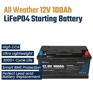 12V 100Ah LiFePO4 accu voor campers & lichte vrachtwagens, start, 1200CCA, lange levensduur, trillingsbestendig & onderhoudsvrij - Product Image 1