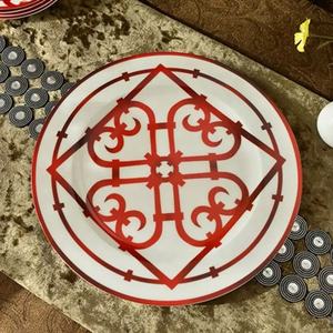 Juego de Té y Café de Porcelana Fina con Decoración Artística Tradicional de Papel Rojo, de Lujo y Alta Gama - Product Image 6