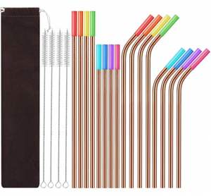 Eco-friendly Reusable Metal Logo 304 Stainless Steel <b>Straw</b> with Bag Customized Free Sample Bar Accessories - Product Image 3