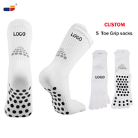 Chaussettes à cinq doigts personnalisées antidérapantes pour le football, la course et l'entraînement, en nylon, avec doigts séparés