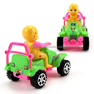 Prix de gros Jouets Bon marché Ligne de traction Jouets voiture en plastique Cartoon Boys Riding Beach Motorcycle avec sonnerie Bell - Product Image 4