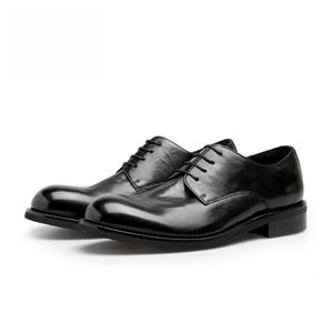 Zapatos de cuero casuales de negocios para hombre - zapatos de cuero vacuno con punta redonda, lavados y con efecto desgastado, zapatos de vestir y Oxfords de cuero hechos a mano - Product Image 2