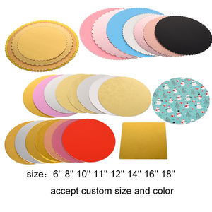 Supports à Gâteaux Ronds Carrés Or Argent Blanc 8" 10" 12" Disques Base Tambour Anti-Graisse Jetables en <span class=keywords><strong>Carton</strong></span> pour Pâtisserie - Product Image 2