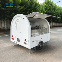 Remorque de chariot alimentaire homologuée WMI ONLYWE, design demi-rond avec fenêtre de comptoir arrière et réflecteurs pour la vente de glaces