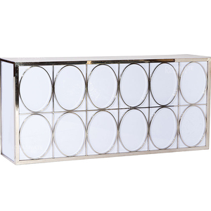 طاولة بار مربعة من الفولاذ المقاوم للصدأ بسطح زجاجي عاكس للحفلات - Product Image 5