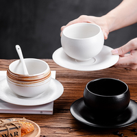 Ensemble tasse et soucoupe à café en porcelaine HIXIN en forme d'œuf, 280 ml, design texturé gaufré vintage élégant et luxueux pour le thé de l'après-midi