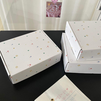 Individuell Bedruckte Weiße Wellpappe-Versandbox Umweltfreundliche Bunte Sternmuster Versand- und Geschenkverpackungsbox