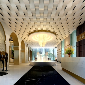 Panel Decorativo Moderno 3D, Revestimiento Metálico Suspendido para Vestíbulo de Hotel - Product Image 1