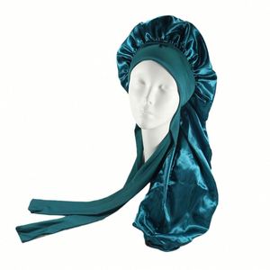 Bonnets anti-dérapants avec bande élastique réglable, taille jumbo, bonnet de nuit en satin pour femmes aux cheveux longs, bouclés ou tressés - Product Image 2
