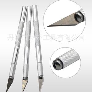 Cuchillo para tallar metal, hoja de acero inoxidable de 0,5mm de espesor, borde recto, punta de 45 grados para modelismo y escultura en madera - Product Image 1