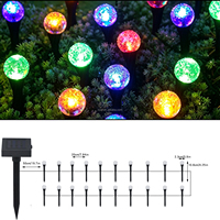 Lampes solaires à piquet LED RGB étanches en forme de globe de cristal pour extérieur, jardin, pelouse, allée, décoration paysagère