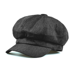 Sombrero octogonal de cáñamo de algodón fino Boina con lengua de pato de color sólido - Product Image 6