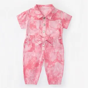 Benutzer definierte Frühling einfarbig Baby Mädchen Overalls Kleidung Set Kinder Mädchen Overalls Kleidung Trendy Kinder Stram pler Einteilige Tracks