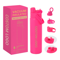 Bouteille d'eau personnalisée avec logo 25 oz – Vente en gros, portable, en acier inoxydable, avec couvercle magnétique, double paroi isolée sous vide, finition mate enduite de poudre