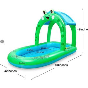 Inflatable Frog Fountain With Sunshade Spray Water Pool For Kids Outdoor Play - Product Image 5