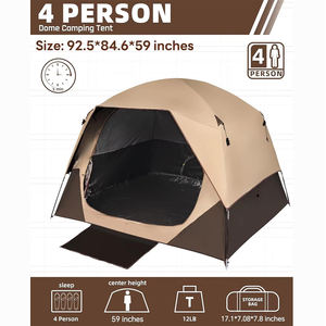 เต็นท์แคมป์ปิ้งแบบโดมสองชั้นสำหรับครอบครัว4ฤดูกันน้ำได้มีการบังแดดติดตั้งง่ายและโครงสร้างห้องนอนเดียว - Product Image 2