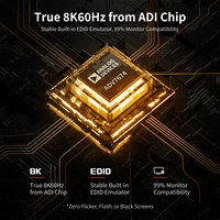 Conmutador KVM HDMI TESmart 8K 60Hz, USB 3.0, 2 Puertos, 4K 144Hz, Compatible con EDID, Red Gigabit, Audio y Micrófono para 2 Computadoras y 1 Monitor