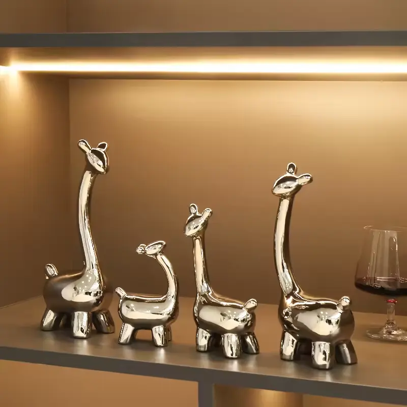 Escultura de jirafas modernas nórdicas, artesanías de cerámica minimalistas para decoración del hogar, decoración de sala de estar