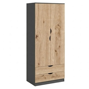 Mueble de Dormitorio Moderno, <span class=keywords><strong>Armario</strong></span> de Madera con 2 Puertas, Organizador de Ropa, Guardarropa - Product Image 3