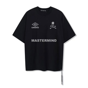 เสื้อยืดโอเวอร์ไซส์ Mastermind x Umbro ลายหัวกะโหลก ผู้ชาย วินเทจ สีขาว ผ้าฝ้าย สตรีทแวร์ ลำลอง ฮาราจูกุ ฮิปฮอป แขนสั้น - Product Image 1