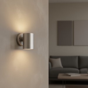 Contemporary 5W LED Satin <b>Wall</b> <b>Lamp</b> with Warm White 2700K Light, Metal Round Shade, AC 220V, Switch Control, 2-Year Warranty, Wa - Product Image 2