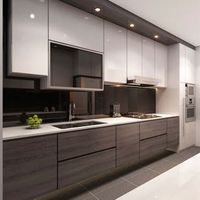 CBMMart Meubles de salle de cuisine pas cher haute brillance laque porte RTA Modulaire Designs modernes Armoire de cuisine Ensembles complets
