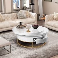 Table basse miroir intelligente pour salon avec lumières RGB et chargeur sans fil Bluetooth