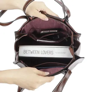 Bolso Tote de Cuero Vacuno Genuino AndoBag para Mujer, Bolso de Mano de Gran Capacidad, Elegante Bolso de Hombro para Oficina y Uso Diario 3227 - Product Image 5