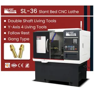 SL-36 DIY CNC Lathe Precision Price Professional servo spindle lathe Slant Bed CNC Lathe With syntec control system