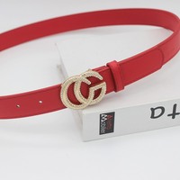 Ceinture large décorative en cuir PU avec strass pour femme, design CC, style décontracté, vente en gros personnalisée