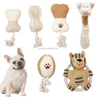 Ensemble de jouets à mâcher pour chien en corde de coton 6 en 1, jouet en peluche qui couine pour soulager l'ennui, jouets interactifs pour chiot d'intérieur