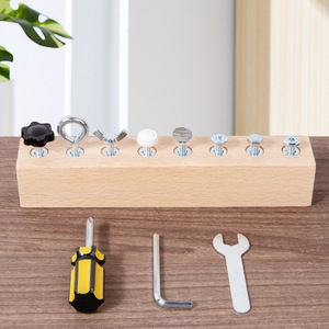 Juguete de Madera Montessori con Tornillos y Tuercas, 8 Orificios, Herramientas <span class=keywords><strong>para</strong></span> el Desarrollo de la Motricidad Fina en Niños Pequeños - Product Image 6