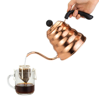 Bouilloire à café à bec col de cygne 1L/1.2L en acier inoxydable SS304, couleur personnalisée, pour préparation manuelle de café pour café