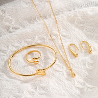 KISSWIFE Parure de Bijoux Élégante Goutte d'Eau Réglable en Alliage Collier et Boucles d'Oreilles pour Femme Mariage Fête Fiançailles