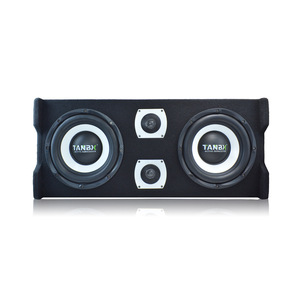 TANBX Active Subwoofer 10 Inch Dual <b>Speaker</b> Car Audio <b>System</b> Stereo Wooden Box - Product Image 4