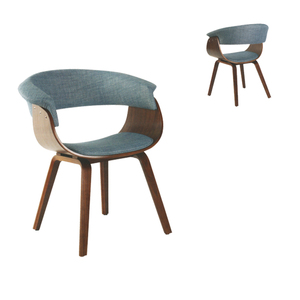 モダンデザイン曲げ木チェア 高級ファブリック ヨーロッパ風 シングル クラシック 快適 レストラン用曲げ木ダイニングチェア アーム付き - Product Image 6