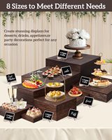 8 tailles de supports de buffet rustiques et durables en bois à cinq niveaux avec mini-panneaux pour la décoration de fête