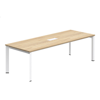 Table de conférence rectangulaire en bois de style moderne sur mesure, avec structure métallique, pour 10 personnes, usage commercial, bureau, école